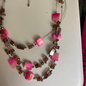 Hot Pink & Mauve Statement Necklace